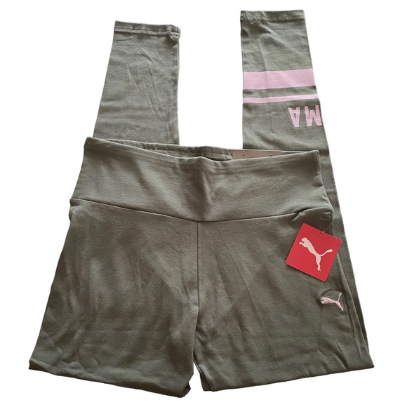 PUMA Logo Leggings in Olive Army Green NWT - Picture 7 of 13
